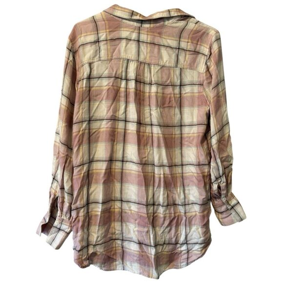 Chaps V Neck Long Sleeve Flannel Shirt Size Small Modern Designer Hiking Outdoor - Picture 2 of 16